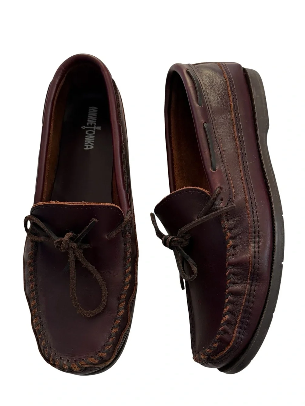 Minnetonka Men’s Brown Leather Driving Moccasins Loafers Size 12 Style 768
